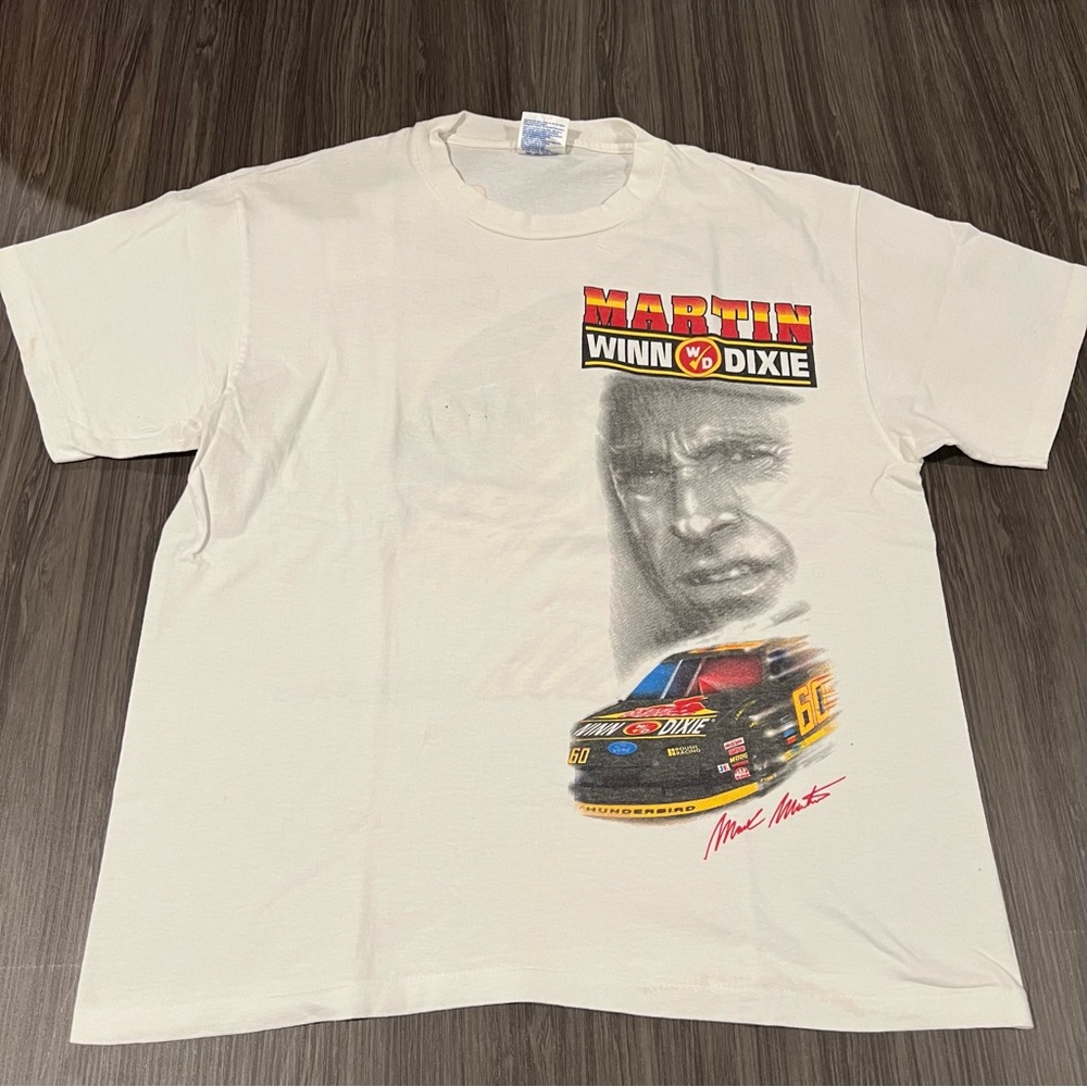 1996 Vintage Mark Martin Racing Shirt. Single stitch #60 Winn Dixie Hanes Large